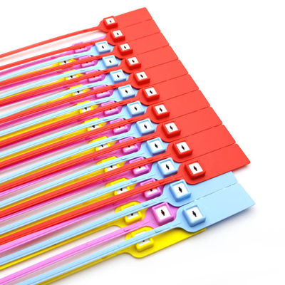 Trek strak plastic zegel metalen invoegplaat platte staart wegwerp aangepast veiligheidszegel tag