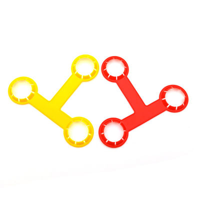 Rood 28 mm Plastic 3 Pack Fles Neck Holder Handle Carrier Gemiddeld Gewicht 4,67 g / pc