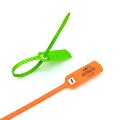 Kleding met hoge treksterkte Custom Logo Plastic Seal Tags met metalen inslag US-PS300FT