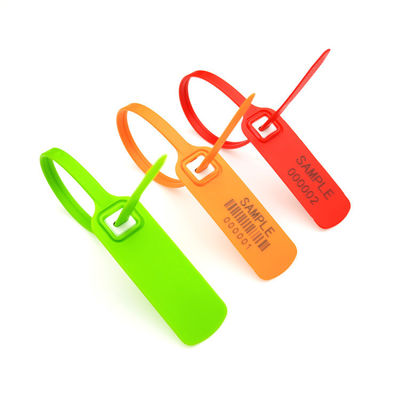 Kleding met hoge treksterkte Custom Logo Plastic Seal Tags met metalen inslag US-PS300FT