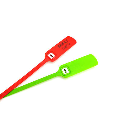 Kleding met hoge treksterkte Custom Logo Plastic Seal Tags met metalen inslag US-PS300FT