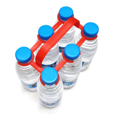 HDPE handmatig zes pak plastic flesdrager voor toepassingen met een flesdiameter van 27-28 mm