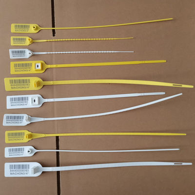 Zwarte 380 mm trekker Strakke streepjescode Veiligheidsplaat genummerd plastic zegel tag voor bank