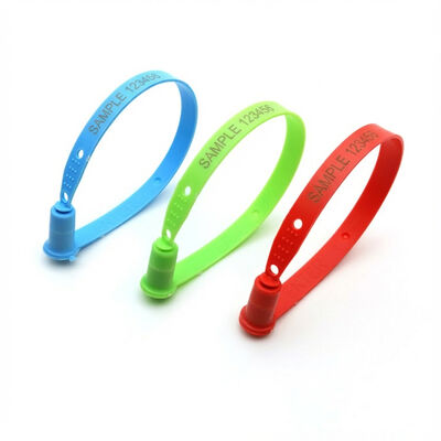 198 mm wegwerpaantekening voor douanewagens, plastic veiligheidsteken met nummer en manipulatiebeveiliging