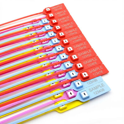 Trek strak plastic zegel metalen invoegplaat platte staart wegwerp aangepast veiligheidszegel tag